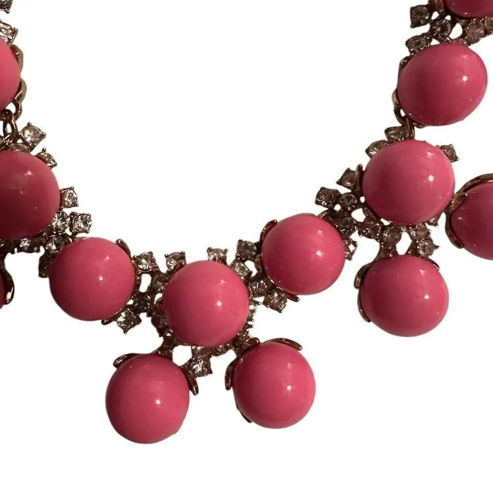 Talbots pink with crystal statement necklace